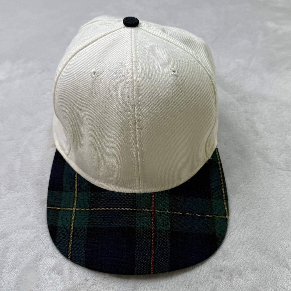Vintage Blank Snapback‎ Hat Plaid Brim Green Underbill 80s 90s Cap